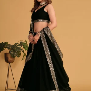 Black Cotton Palazzo Suit